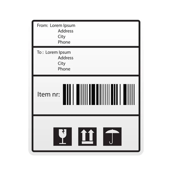 Verzending Barcode Label Sticker Voor Rederij Vectorillustratie Stockillustratie