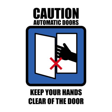 Ellerini ve ayaklarını beyaz arka planda izole edilmiş kapıdan uzak tut. vektör illüstrasyonu