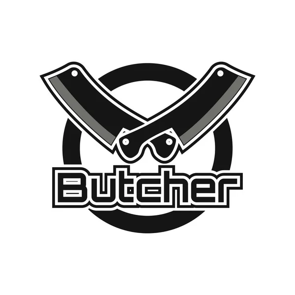 Metzger Logo Isoliert Auf Weißem Hintergrund Vektorillustration — Stockvektor