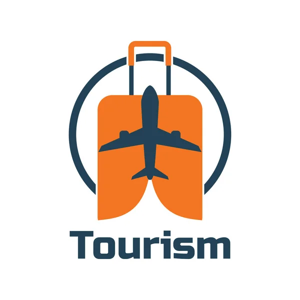Туристический Логотип Изолирован Белом Фоне Векторная Иллюстрация — стоковый вектор
