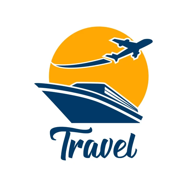Logotipo Turismo Viaje Aislado Sobre Fondo Blanco Ilustración Vectorial — Vector de stock