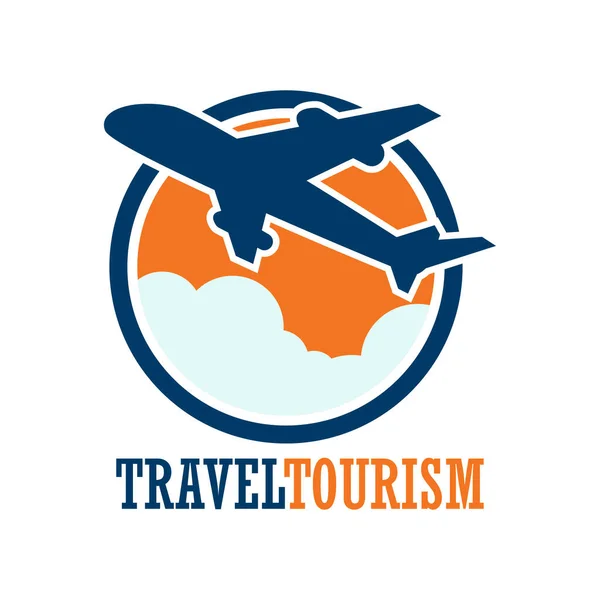 Reisetourismus Logo Isoliert Auf Weißem Hintergrund Vektorillustration — Stockvektor