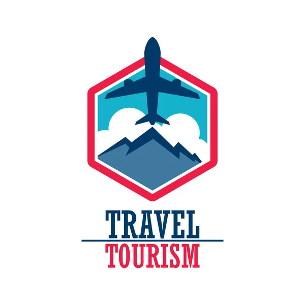 Resor Turism Logotyp Isolerad Vit Bakgrund Vektor Illustration Stockillustration