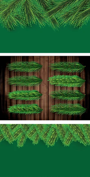 Vánoční Hranice Jedlovými Větvemi Pine Sprigs — Stock fotografie