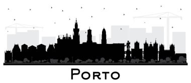 Porto Portekiz Şehri Skyline Whte 'da izole edilmiş Renkli Binalar.