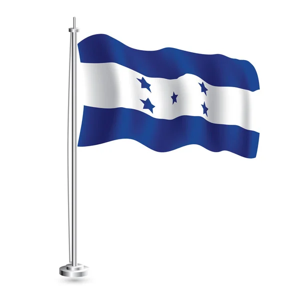 Bandera Honduras Bandera Realista Aislada Honduras País Asta Bandera Ilustración — Archivo Imágenes Vectoriales