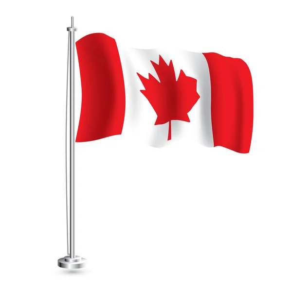 Kanadyjska Flaga Odizolowana Flaga Kanady Maszcie Flagowym Ilustracja Wektora — Wektor stockowy