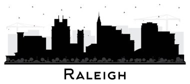 Raleigh North Carolina City Skyline Silhouette with Black Buildings Isolated on White. Vector Illustration. Raleigh Cityscape with Landmarks. Business Travel and Tourism Concept with Modern Architecture.