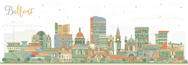 Belfast Northern Ireland City Skyline Color Buildings Vector Illustration Belfast — Stock Vector