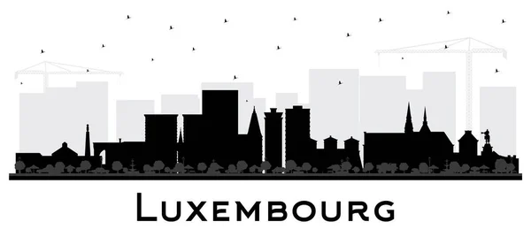 stock vector Luxembourg City Skyline Silhouette with Black Buildings Isolated on White. Vector Illustration. Luxembourg Cityscape with Landmarks. Business Travel and Tourism Concept with Historic Architecture.