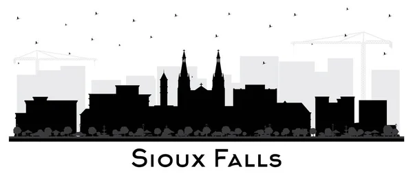 Sioux Falls South Dakota City Skyline Silhouette Black Buildings Isolated — Stock Vector