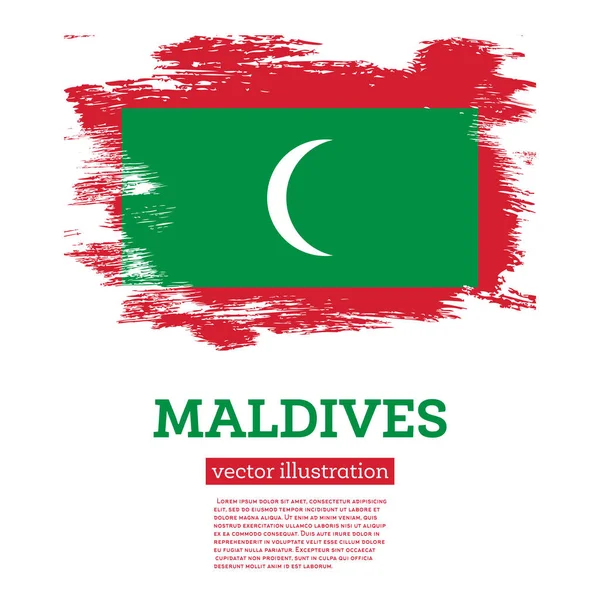 Maldives Flag Brush Strokes Vector Illustration Independence Day — Stock Vector
