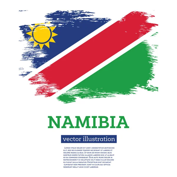 纳米比亚国旗与刷中风 病媒说明 独立日 — 图库矢量图片