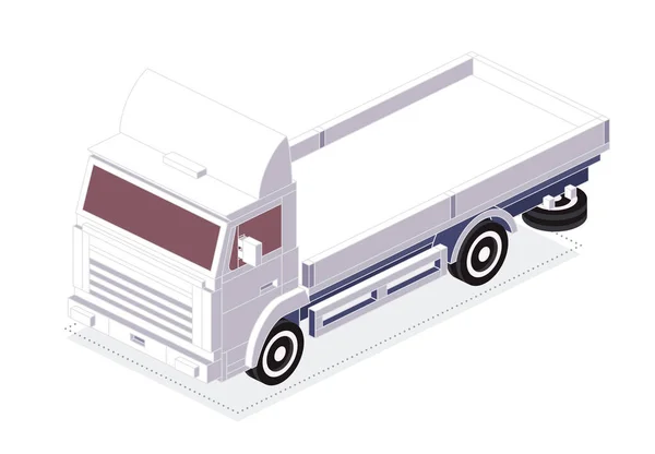 Camião Isométrico Carga Transporte Comercial Logística Objeto Cidade Para Infográficos —  Vetores de Stock