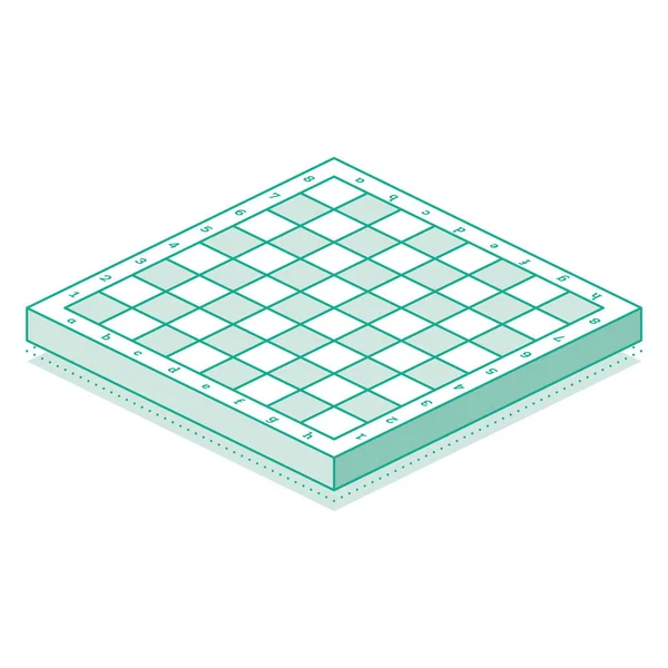 Izometrický Obrys Šachovnice Vektorová Ilustrace Ikona Nebo Symbol Izolovaný Bílém — Stockový vektor