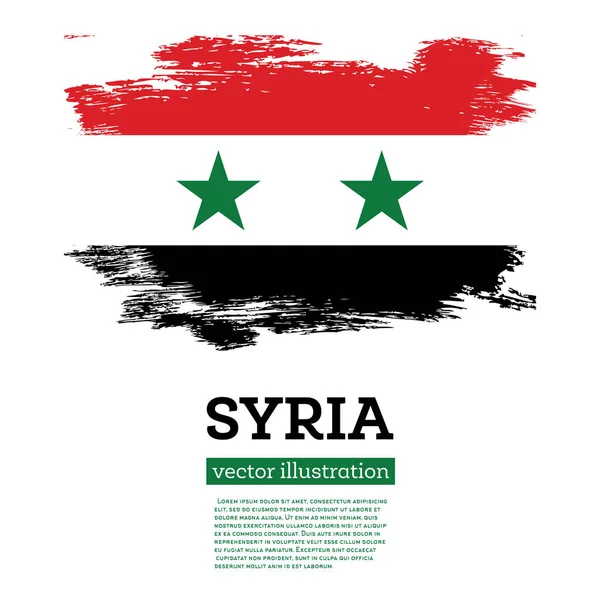 Syria Flag Brush Strokes Vector Illustration Independence Day — Stock Vector
