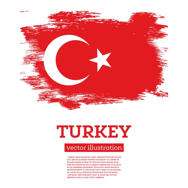 Bandeira Turquia Com Pinceladas Ilustração Vetorial Dia Independência — Vetor de Stock