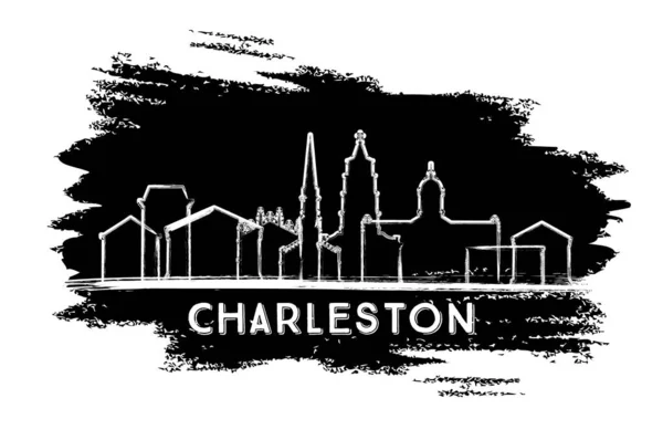 Charleston South Carolina City Skyline Silhouette Boceto Dibujado Mano Concepto — Vector de stock