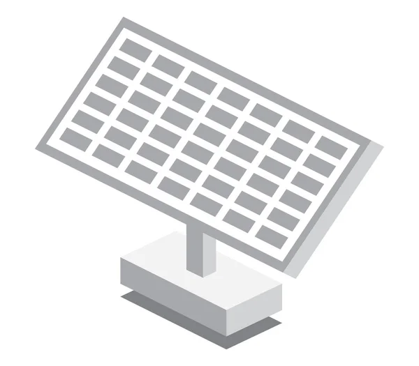 Panel Batería Solar Isométrico Aislado Sobre Fondo Blanco Ilustración Vectorial — Archivo Imágenes Vectoriales
