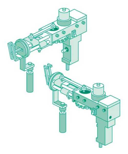 Isometrische Elektrische Tufting Gun Vector Illustratie Gereedschap Voor Het Maken — Stockvector