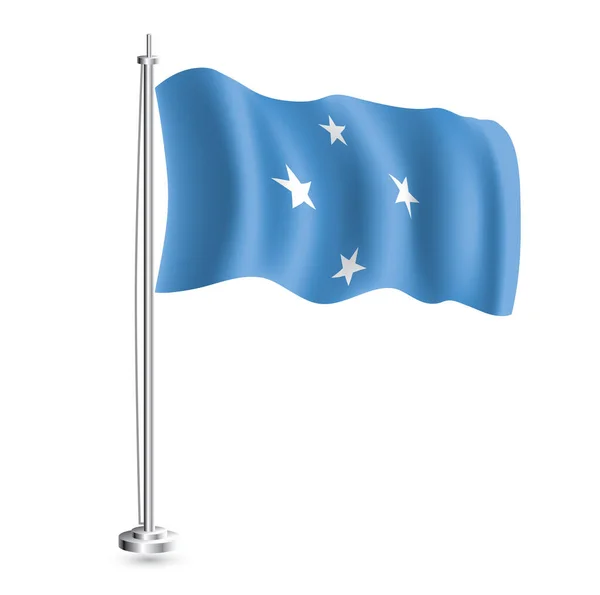 Bandera Estados Federados Micronesia Bandera Onda Realista Aislada Los Estados — Archivo Imágenes Vectoriales