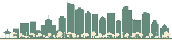 Abstract Vancouver Canada City Skyline Com Edifícios Coloridos Ilustração Vetorial — Vetor de Stock
