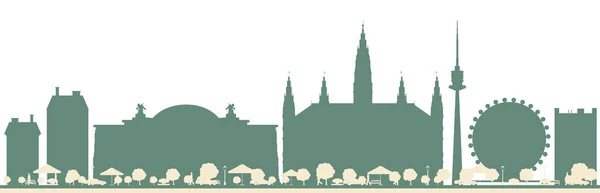 Streszczenie Vienna Austria City Skyline Kolorowymi Budynkami Ilustracja Wektora Business — Wektor stockowy