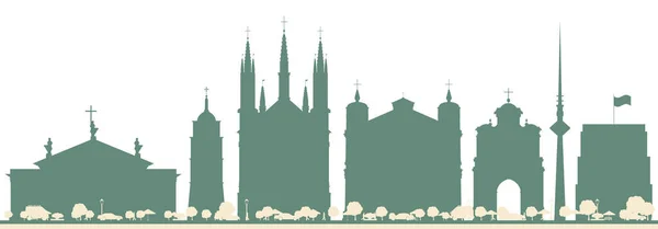 Résumé Vilnius Lithuania City Skyline Color Buildings Illustration Vectorielle Voyage — Image vectorielle