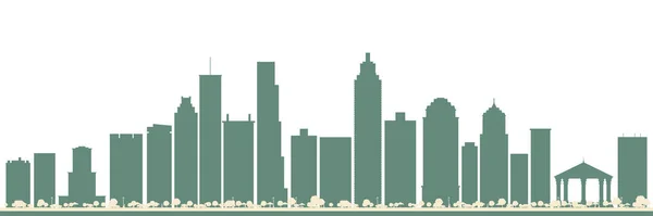 Streszczenie Atlanta Usa City Skyline Kolorowymi Budynkami Ilustracja Wektora Koncepcja — Wektor stockowy