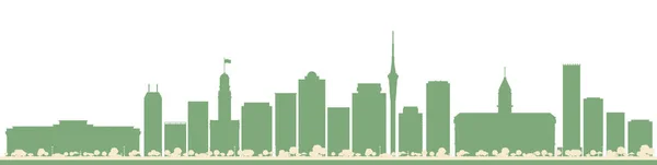 Résumé Auckland New Zealand City Skyline Color Buildings Illustration Vectorielle — Image vectorielle
