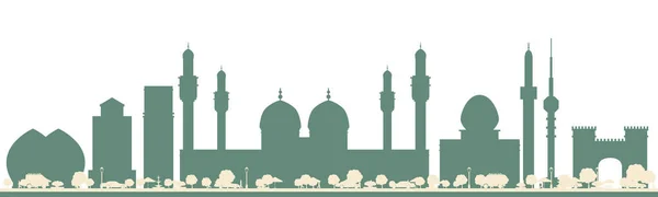 Résumé Bagdad Iraq City Skyline Color Buildings Illustration Vectorielle Voyages — Image vectorielle