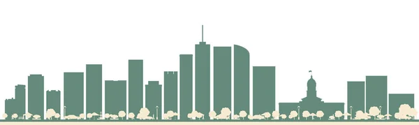 Streszczenie Denver Usa City Skyline Kolorowymi Budynkami Ilustracja Wektora Business — Wektor stockowy