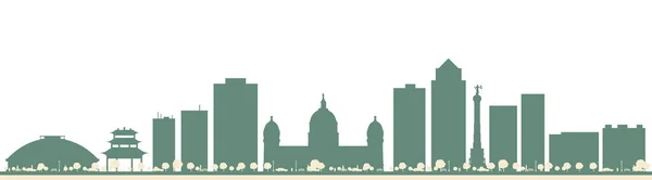 Streszczenie Des Moines Usa City Skyline Kolorowymi Budynkami Ilustracja Wektora — Wektor stockowy