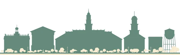 Abstract Dover Usa City Skyline Com Edifícios Coloridos Ilustração Vetorial — Vetor de Stock