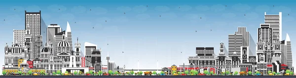 Добро Пожаловать Португалию City Skyline Серыми Зданиями Голубым Небом Концепция — стоковое фото