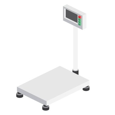 Nesneler ve Mallar için Isometric Pul. Vektör İllüstrasyonu. Beyaz Arkaplan 'da izole edilmiş nesne. Web için Simge.