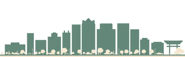 Soyut Birmingham Usa City Skyline Ile Color Buildings Vector Illustration — Stok Vektör