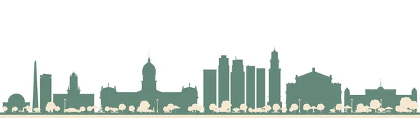 Streszczenie Buenos Aires Argentina City Skyline Kolorowymi Punktami Orientacyjnymi Ilustracja — Wektor stockowy
