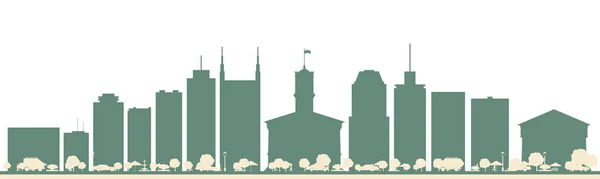 Abstract Nashville Usa City Skyline Com Edifícios Coloridos Ilustração Vetorial — Vetor de Stock