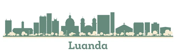 Streszczenie Luanda Africa City Skyline Kolorowymi Budynkami Ilustracja Wektora Business — Wektor stockowy