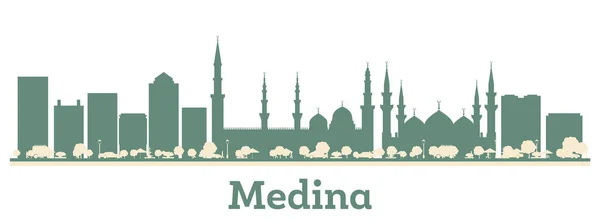 Resumen Medina Saudi Arabia City Skyline Color Buildings Inglés Ilustración — Vector de stock