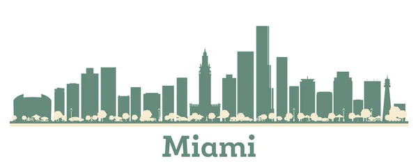 Abstrakt Miami Usa City Skyline Color Buildings Vektorová Ilustrace Obchodní — Stockový vektor
