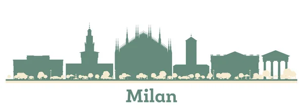Abstract Milan Italy City Skyline Color Buildings Векторна Ілюстрація Концепція — стоковий вектор