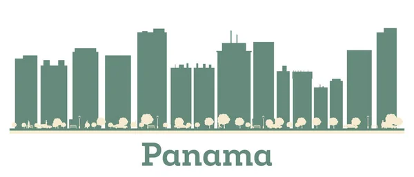 Renkli Binalarla Soyut Panama City Skyline Vektör Llüstrasyonu Modern Mimariyle — Stok Vektör