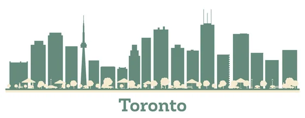 Abstract Toronto Canada City Skyline Com Edifícios Coloridos Cityscape Com —  Vetores de Stock