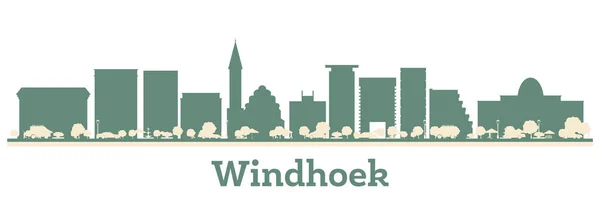 Abstrato Windhoek Namíbia Cidade Skyline Com Edifícios Cores Ilustração Vetorial — Vetor de Stock
