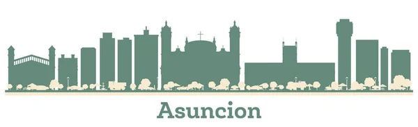 Astratto Asuncion Paraguay City Skyline Con Edifici Colori Illustrazione Vettoriale — Vettoriale Stock