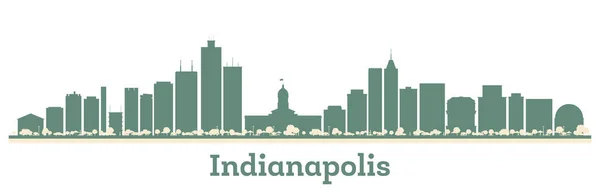Resumen Indianapolis Usa City Skyline Color Buildings Inglés Ilustración Vectorial — Archivo Imágenes Vectoriales