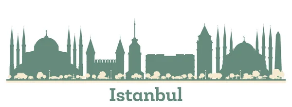 Résumé Istanbul Turkey City Skyline Color Buildings Illustration Vectorielle Voyage — Image vectorielle