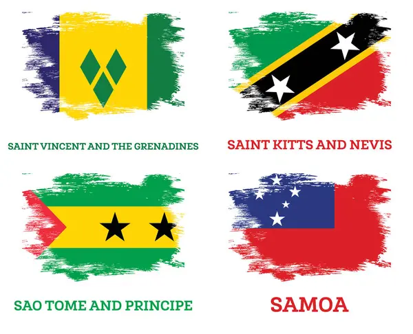 Sao Tome Principe Saint Kitts Nevis Samoa Saint Vincent Grenadines — Stock Photo, Image